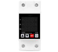 Digital Voltage Protector with Display, DIN Rail Mount Power Monitor, Auto Reset Over Under Voltage Protection Device, Adjustable Voltage Protection Switch for Home Appliances