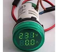 Digital Voltage Tester AC Voltmeter Ammeter with High Brightness LED Display Range of 50 to 500V, Up to 100A (Green)