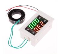 Digital Voltmeter Ammeter AC 60-500V 100A Panel Amp Volt Meter Dual LED Display Voltage Current Tester Gauge(WHITE)
