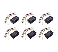 Digital Voltmeter Ammeter, DC 0-100V 10A Dual Display Tester with Red/Blue LED, 0.28in Panel Meter for Auto Solar, 6 Pack