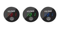 Digital Voltmeter DC 12V-24V, LED Touch Switch Voltage Meter for Car Motorcycle Boat ATV, 30mm Hole Real-Time Battery Monitor