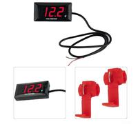 Digital Voltmeter DC 12V LED Display for Vehicle for battery Monitor - High Voltage Gauge with Flashing for Caravan, Golf Cart, for atv, UTV, Marine - Blue Screen 8-16V Testing Tool(Red)