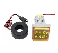 Digital Voltmeter Display, 1PC Square LED Digital Voltmeter Ammeter AC20-500V 0-100A 110V 220V 22mm Multicolor(Yellow)