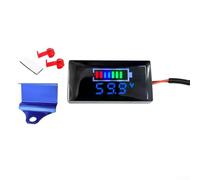 Digital Voltmeter Panel with Mini LED Display, Accurate DC 12V-150V Voltage Measurement & Alarm Function for Motorcycle Car Vehicle Battery Safety Monitor(Bracket blue+blue)