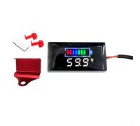 Digital Voltmeter Tester for Mini LED Display DC7V-100V with Clear LCD and Alarm Functions to Monitor Voltage Status in Various Vehicles (Bracket Red+white)