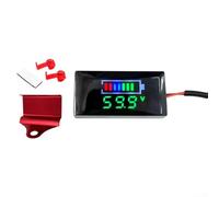Digital Voltmeter Tester for Mini LED Display DC7V-100V with Clear LCD and Alarm Functions to Monitor Voltage Status in Various Vehicles (Bracket Red+green)
