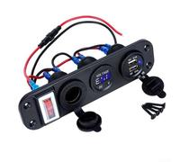 Digital Voltmeter With Dual USB for CHARGER And 12V 24V Accessory Socket For Cars Trucks And Off Road Vehicles(Blue)