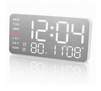 Digital Wall Clock, 9" Led Large Digital Wall Clock Battery & USB Operated | Wall Clock with Jumbo Numbers Date Temperature DST 5-Level Brightness Wall-Mounted or Freestanding for Home Bedroom Kitchen