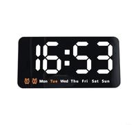 Digital Wall Clock Featuring Time Date W isplay on Large LED Panel with 3-Step Brightness Control for Optimal Readability (white)