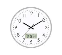 Digital Wall Clock Kitchen 12 Inch, Kitchen Wall Clock Battery Operated Silent Analogue Wall Clock with Date Temperature Easy-to-Read Numbers, Timepiece Quiet Sweep Movement for Home Office Bedroom