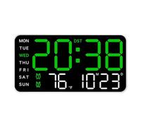Digital wall clock - Large LED Digital Alarm Clock | Multifunction Multifunctional Electronic Wall Mounted Clocks | Modern Bedroom Living Room Office Home School Garage Decor Clocks