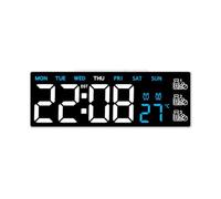 Digital Wall Clock with Remote Control,for AUTO-Dimming Wall for Ideal for Home with Display and Digital Day of The Week You Never Lose Track of time (A)