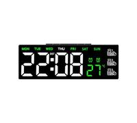 Digital Wall Clock with Remote Control,for AUTO-Dimming Wall for Ideal for Home with Display and Digital Day of The Week You Never Lose Track of time (F)