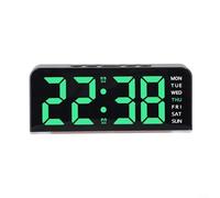 Digital Wall Clock with Temperature Display and Color Changing LED Light, Large Digit Readable Alarm Clock for Home Office Study Room(green)