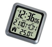 Digital Wall Clock With Temperature Sensoring Waterproof For Bathroom Kitchen Suction Cup Easy Mount Large LED Screen Bathroom Wall Clock With Temperature Display