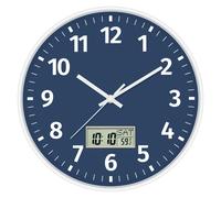 Digital Wall Clock with Time, Day of Week and Temperature, Silent