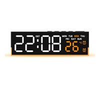 Digital Wall Mount Clock,Count Down Timer,Alarm,DST,Temperature for Digital Wall Suitable for Living Room Day of The Week Making it accessible at All Times (C)