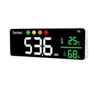 Digital Wall-Mounted Noise Meter for Real-Time Decibel Temperature and Humidity Reading with Space-Saving Design and Visual for frequency Indicators for Industrial Use(Fahrenheit)