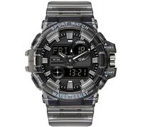 Digital Watch Digital Watch Sports Digital Watches Men Waterproof Military Outdoor Watch LED Multifunctional Stopwatch Calendar Dual Time Countdown 12/24H Transparent, black, Strap.