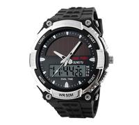 Digital Watch, Solar Watch, Multifunction Double Time Display, 50m Waterproof, Luminous Timer Date Alarm for Men, Fitness, Driving, Field Work, Business Trip, 9.45 Inches, 1 Piece