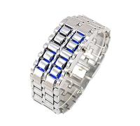 Digital Watch | Waterproof LED Digital Watch | Multifunction Men's Watches | Comfortable Stainless Steel Device | Waterproof Watch | For Family Office Social Events Vacan, Silver Blue, Se référer à la