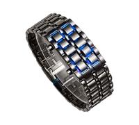 Digital Watch | Waterproof LED Digital Watch | Multifunction Men's Watches | Comfortable Stainless Steel Device | Waterproof Watch | For Family Office Social Events Vacan, Black Blue, Se référer à la