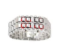 Digital Watch with Stainless Steel Case, Double LED Screens, Accurate Timekeeping, Waterproof Design, for Family, Friends, Office, Social Events, Holiday, Indoor & Outdoor