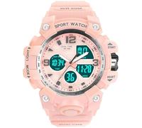 Digital Watch Womens, Black Reloj para Mujer Waterproof Sports Running Watches for Women with 24 Hour Dual Time Stopwatch, Pink, casual