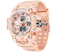Digital Watches for Women Sports Waterproof Military Womens Tactical Analog Watch Alarm Stopwatch Dual Time Display Shockproof LED Backlight Reloj Digital para Mujer, pink, womens watch