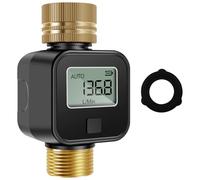 Digital Water Flow Meter ABS Electronic Water Meter Sensor Waterproof Garden Hose Water Flow Meter High Precision Electronic Water Meter Digital Flow Rate Gauge for lawns flower beds vegetable gardens
