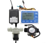 Digital Water Flow Meter G1/2 with 4-Inch LCD, 1-30L/min Quantitative Control Sensor Kit, Nylon Body 1.75MPa, Pulse Output for Solenoid Valve Automation