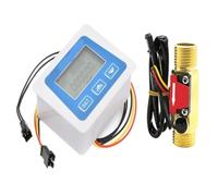 Digital Water Flow Meter Set LCD Flow Rate Monitor Inline Electronic Flow