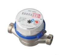 Digital Water Meter, Mechanical For Rotor Pointer Cold Water Meter, Class B, 1.5m3/h, PN1.6, ABS+Iron, 360° Adjustable, Vertical/Horizontal Install, 1/2"x3/4" Nozzle