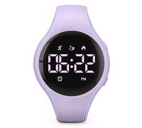 Digital Waterproof Pedometer Watch, Fitness Tracker, Step Counter, Distance, Vibrating alarm clock, Stopwatch, Great Gift for for Kids Childrens Teen Girls Boys Women (Purple)