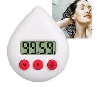 Digital Waterproof Shower Timer & Clock - Energy-Saving Toothbrush Timing Tool with Magnetic Kitchen & Cooking Timer in White