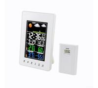 Digital Weather Station with Indoor Outdoor Thermometer Hygrometer, Humidity, 24-Hour Forecast, Alarm Clock and Adjustable Brightness for Home Use