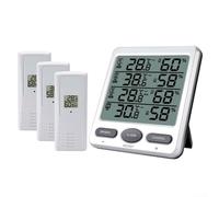Digital Weather Station with Wireless Thermometer and Hygrometer for Indoor and Outdoor Use, 4 Location Readings