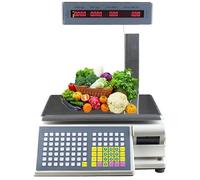 Digital Weighing Scale Electronic Price Label Printing 15kg/30kg Double-Sided LCD Display Barcode Printing Commercial Balance Label Printing for Supermarket/Retail Store,15kg