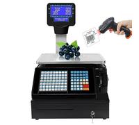 Digital Weighing Scale Electronic Price Label Printing 30kg/60lbs Double-Sided LCD Display, Price Computing Thermal Printer Electronics Barcode Cash Register for Commercial Supermarket Store