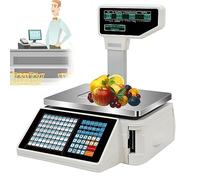 Digital Weighing Scale Electronic Price Label Printing Double-Sided Display LCD Screen Weight Price 30kg/66.14 lbs Capacity, Commercial Electronics Barcode Thermal Printer, for Supermarket/R