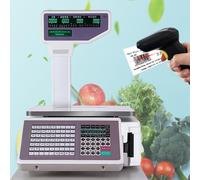 Digital Weighing Scale Electronic Price Label Printing Scales Barcode Scales,Back Front Dual Display- 63 Shortcut Keys For Supermarket/Retail Store/Warehouse withcashbox