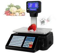 Digital Weighing Scale Electronic Price Label Printing Scales, Barcode Scales,Dual Display, 63 Shortcut Keys Commercial Cash Register for Supermarket/Retail Store/Warehouse Weighing