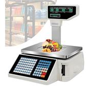 Digital Weighing Scale Table Barcode - Label Printing Scales, Back Front Dual Display With Commercial Cash Register For Supermarket/Retail Store/Warehouse - 63 Shortcut Key