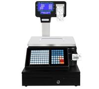 Digital Weighing Scale Table Commercial Price Supermarket Fruit Electronic Cash Register with Label Printer, 66 LB Price Computing Deli Electronic Counting