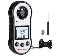Digital Wind Speed Meter Anemometer Handheld Wind Meter Air Flow Speed Meter for Measuring Temperature/Speed, Wind Gauge for Shooting Windsurfing Fishing Hunting Grey
