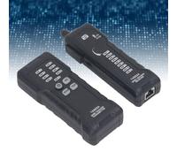 Digital Wire Locator, Network Cable Tester for RJ45 RJ11, Line with LED Display, Split Design for Short Circuit Open Circuit Detection, Includes Alligator Clips and Storage Bag, Black