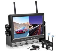 Digital Wireless Rearview Camera With 1024 × 768 Hd Monitor System Split Screen With Sun Shade And 2 Piece Waterproof Ip68 Ir Light Cameras reversing
