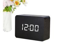 Digital Wood Alarm - Large Display Clock, Bedroom Desk Accessory | Sound Control Weekend Mode, Elegant Wood Electric Clock Perfect for Bedside Room Office Decoration Function Modern