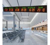 Digital World Clock, Multiple Time Zones Clock with 5-Level Brightness Adjustment, Automatic Calibration, Ideal for Hotels and Multinational Enterprises