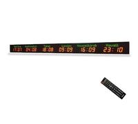 Digital World Clock with WiFi and Remote Control, Displays 6 Cities Time Zones, 5-Level Brightness, Perfect for Hotels and Offices